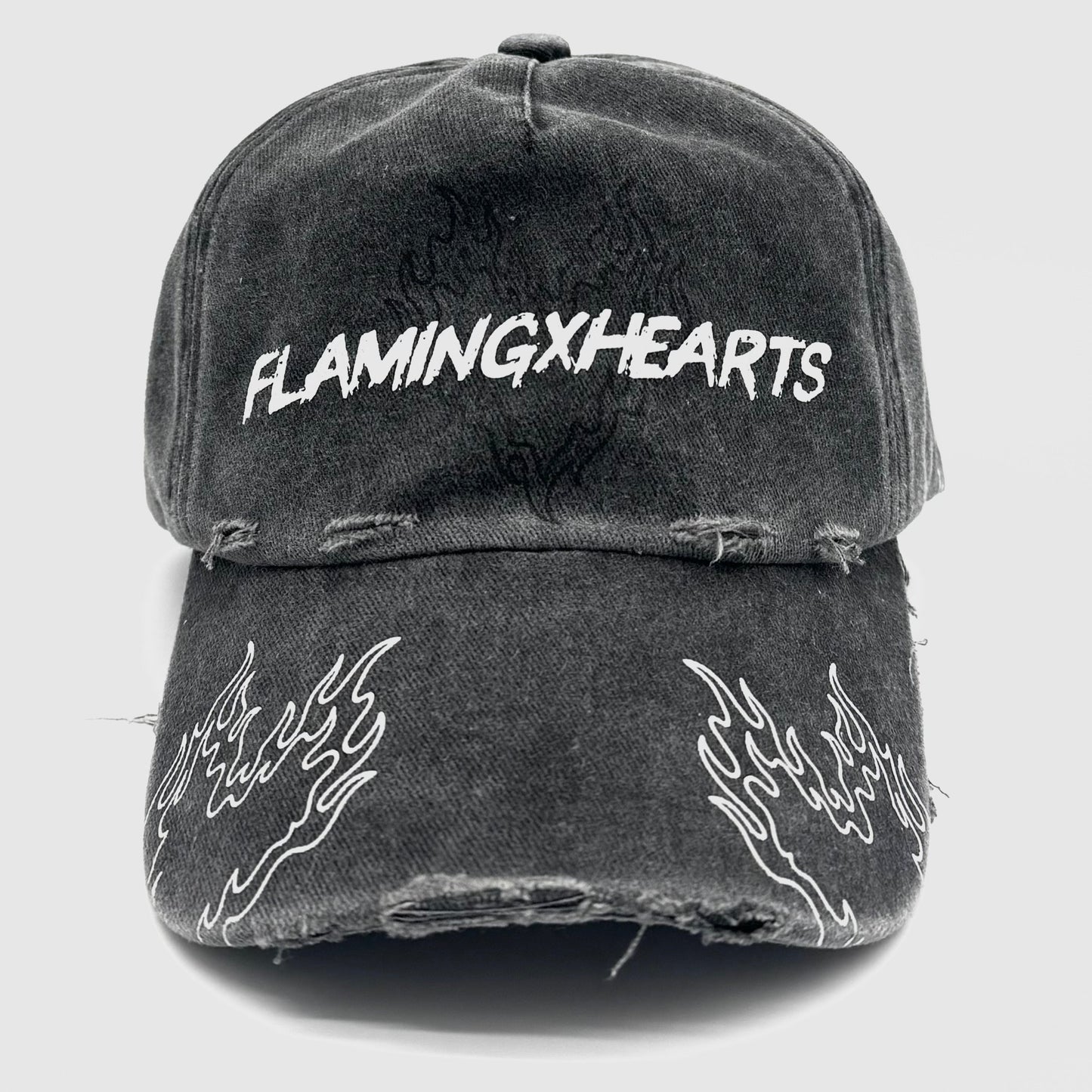 FLMXHRT CAP (FADED BLACK WASH)