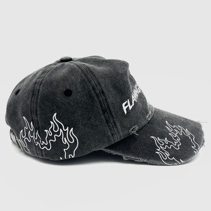 FLMXHRT CAP (FADED BLACK WASH)