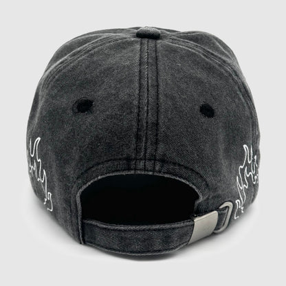 FLMXHRT CAP (FADED BLACK WASH)